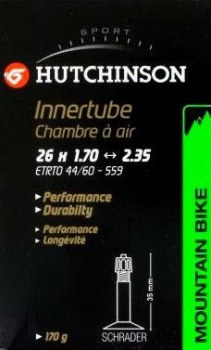 Chambre à air VTT Hutchinson Butyl 26x1.70-2.35 valve Shrader (auto)